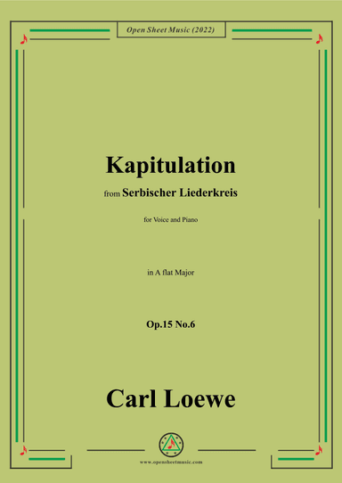 Loewe-Kapitulation,in A flat Major,Op.15 No.6 (arr. OSM Press)