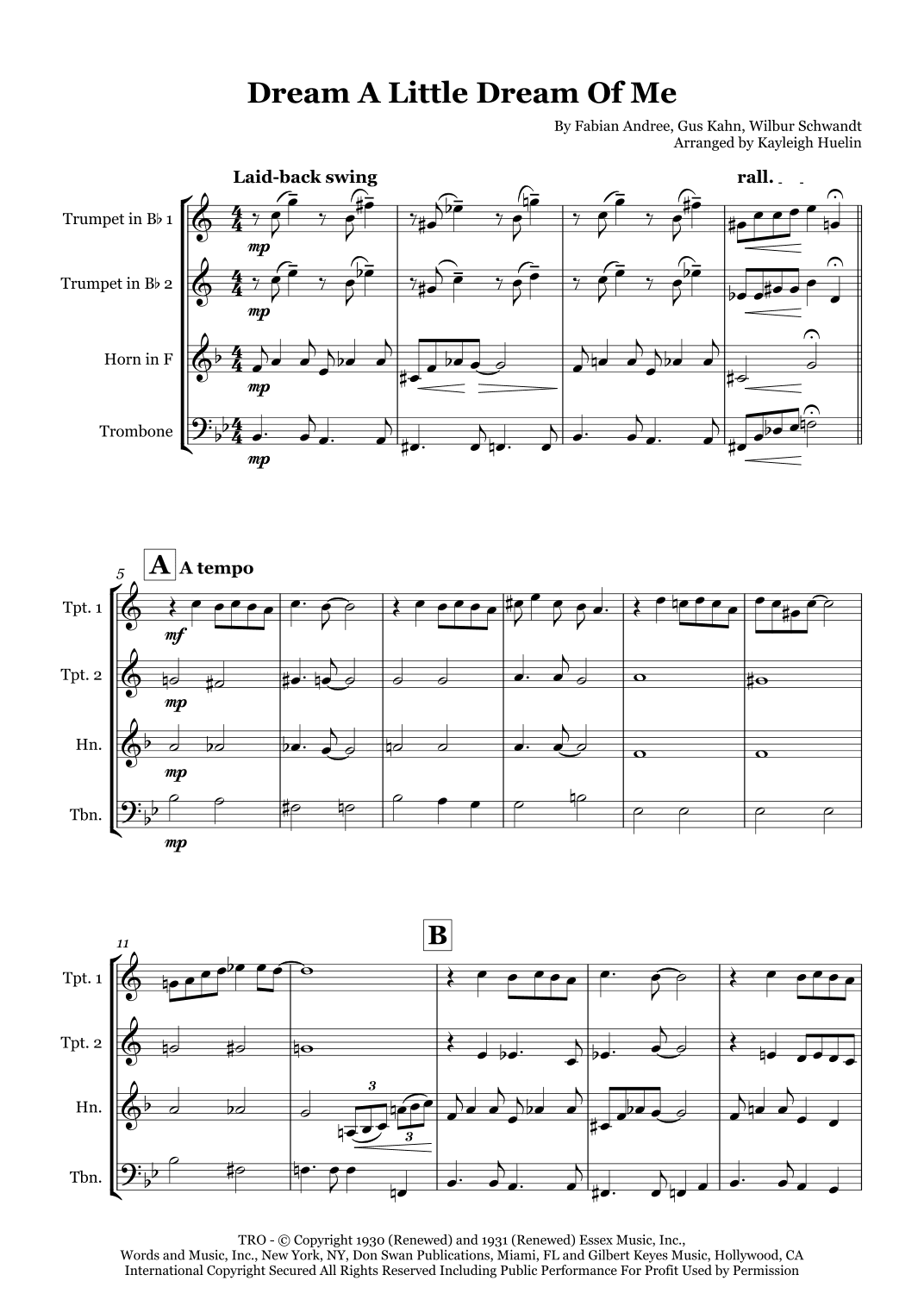 Dream A Little Dream Of Me (arr. Kayleigh Huelin)