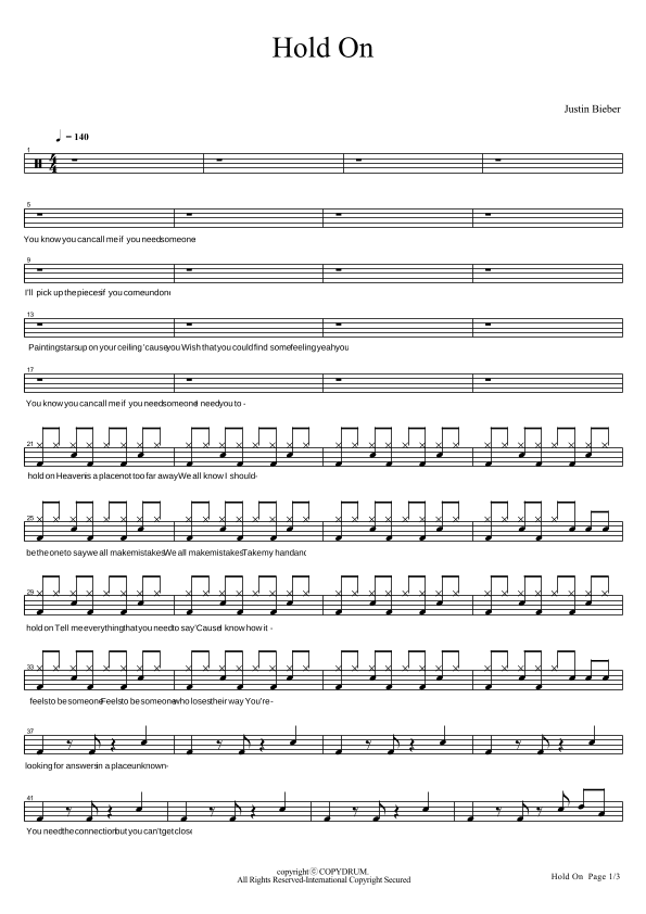 Hold On (arr. COPYDRUM)