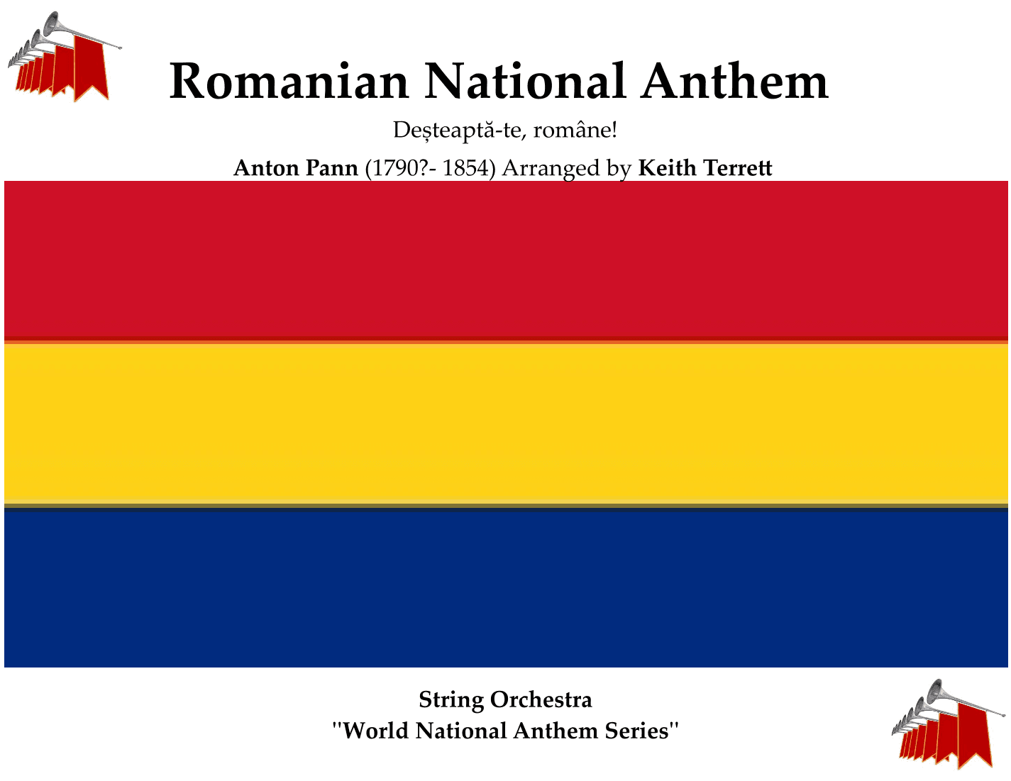 Romanian National Anthem (De?teapta-te, române!) for String Orchestra (arr. Keith Terrett)