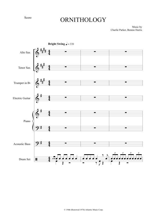 Ornithology (arr. The Sheet Music Library)