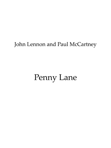 Penny Lane (arr. Jonathan Posthuma)