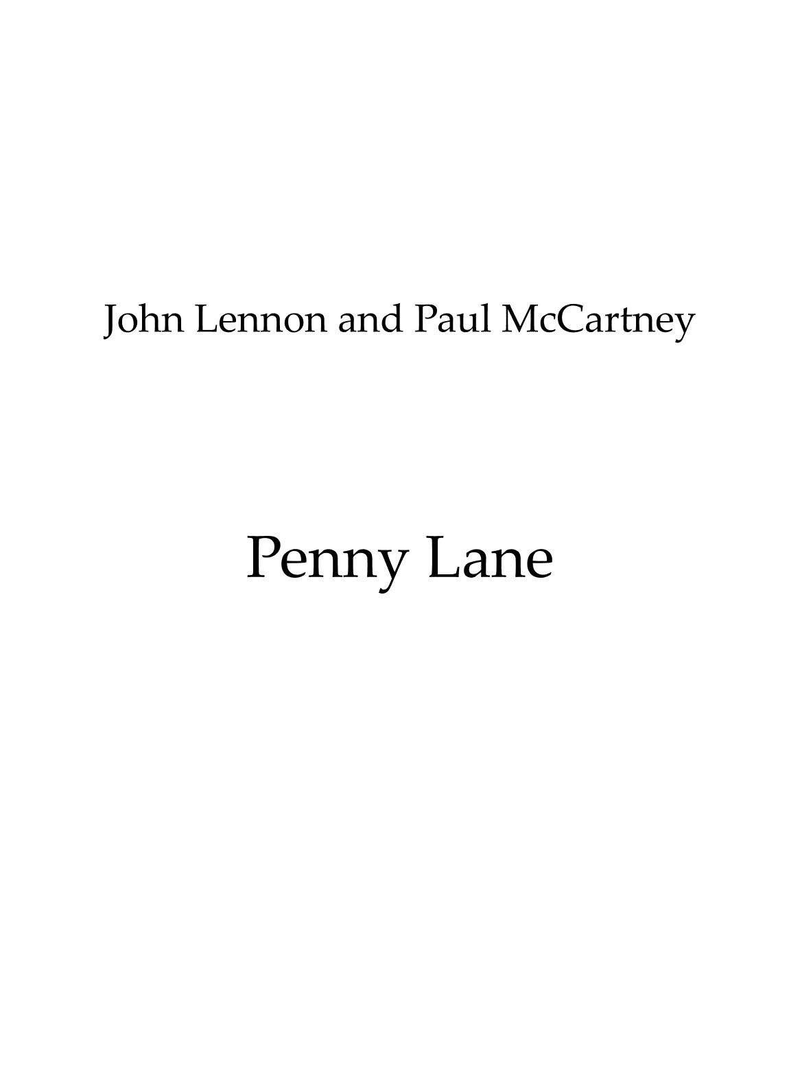 Penny Lane (arr. Jonathan Posthuma)