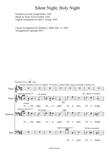 Silent Night, Holy Night (arr. Donald A. Mills)