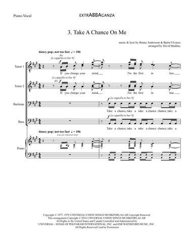 Take A Chance On Me (arr. David Maddux)