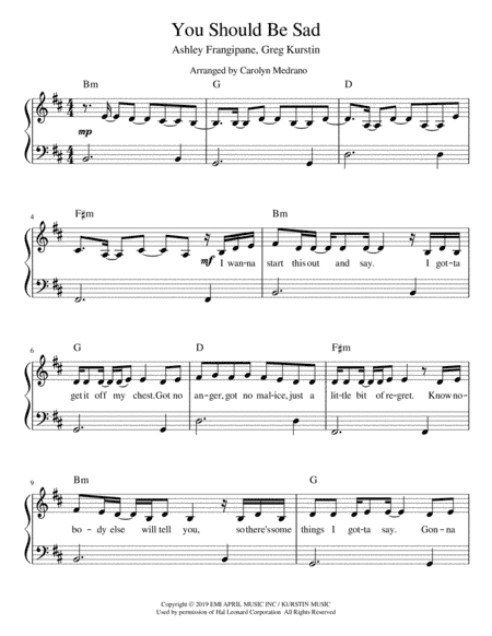 You Should Be Sad (arr. Carolyn Medrano)