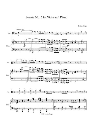 Sonata No.3 for Viola and Piano