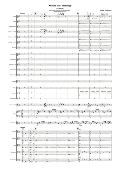 Middle East Tetralogy, 2nd movement - "Sunrise". Score and parts. Arabic music for full symphonic or