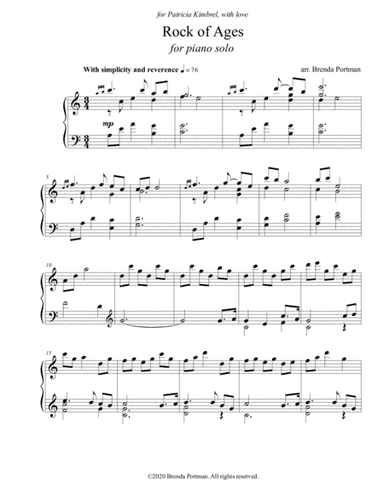 Rock of Ages (piano solo), arr. Brenda Portman (arr. Brenda Portman)