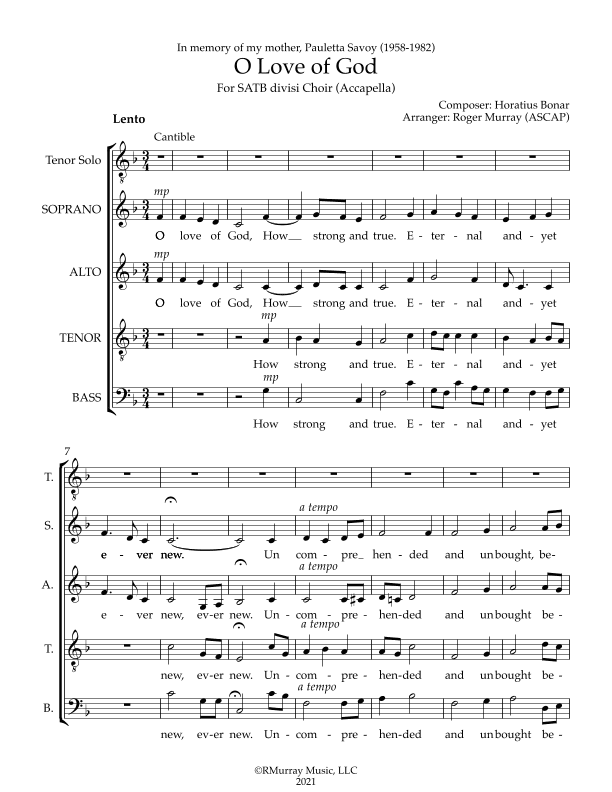 O Love of God (arr. Roger Murray)