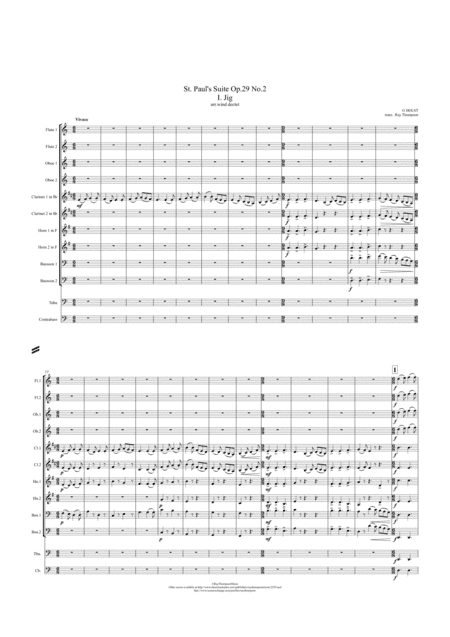 Holst: St. Paul's Suite Op.29 No.2 Mvt. I Jig - wind dectet & bass (arr. Ray Thompson)
