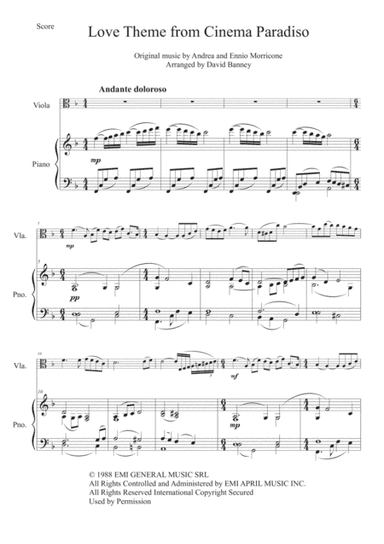 Cinema Paradiso (arr. David Banney)