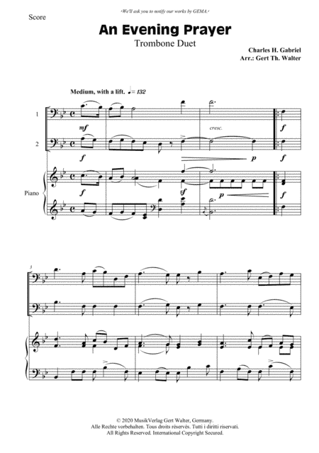 An Evening Prayer (arr. Gert Th. Walter)