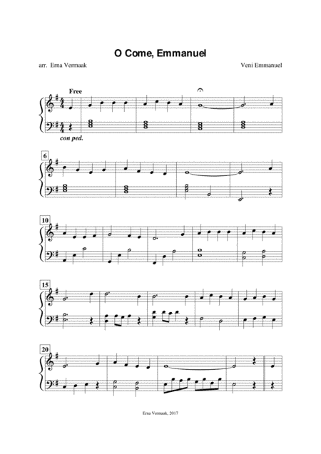 O Come Emmanuel (arr. Erna Vermaak)