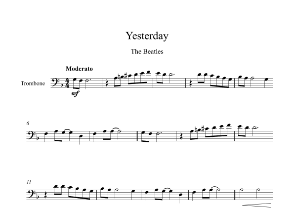 Yesterday (arr. Digital Book Music)