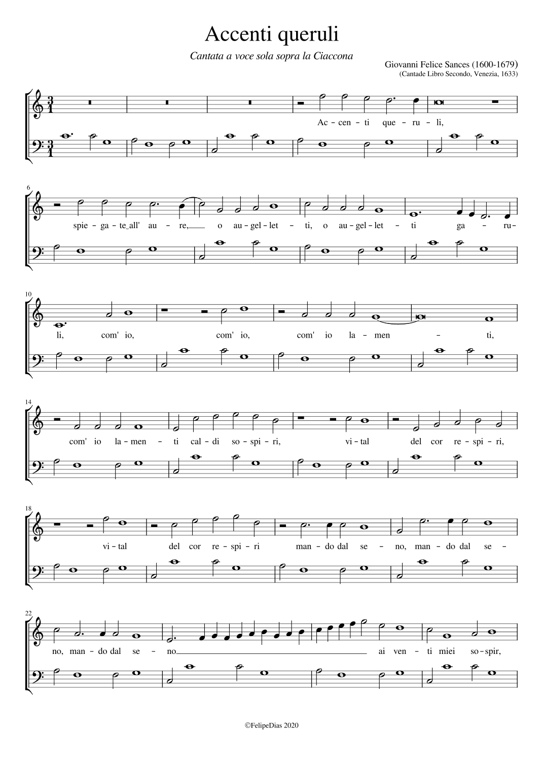 Accenti queruli (arr. Early Music Scores)