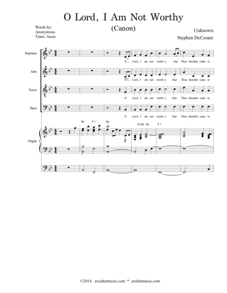 O Lord, I Am Not Worthy (arr. Stephen DeCesare)