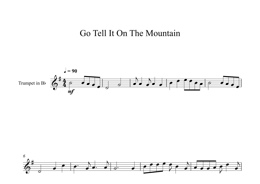 Go Tell It On The Mountain (Trumpet) (arr. Digital Book Music)