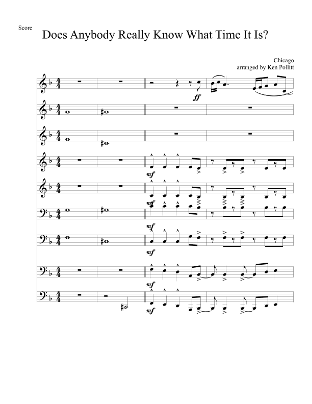Does Anybody Really Know What Time It Is? (arr. Ken Pollitt)