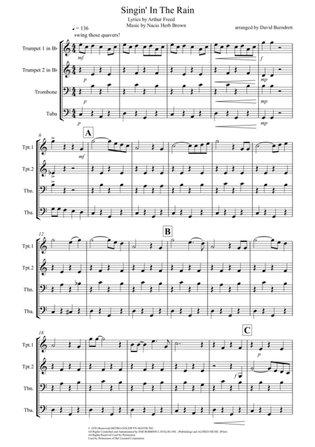 Singin' In The Rain (arr. David Burndrett)