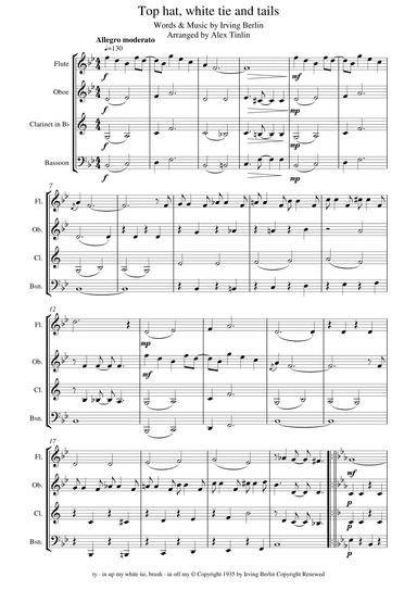 Top Hat, White Tie And Tails (arr. Alex Tinlin)