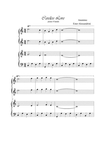Careless love. Piano 4 hands (arr. Ester Alessandrini)