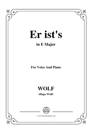 Wolf-Er ist's in E Major,for Voice and Piano (arr. MSM)