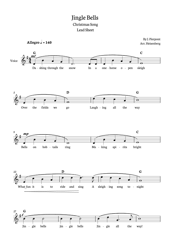 Jingle Bells (arr. Heisenberg)