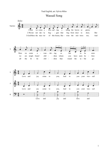 Wassail Song (arr. Sylvia Miles)