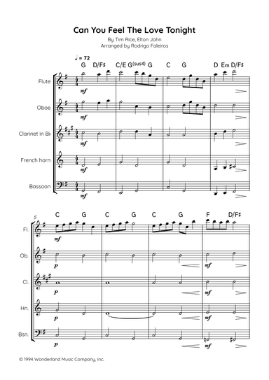 Can You Feel The Love Tonight (arr. Rodrigo Faleiros)