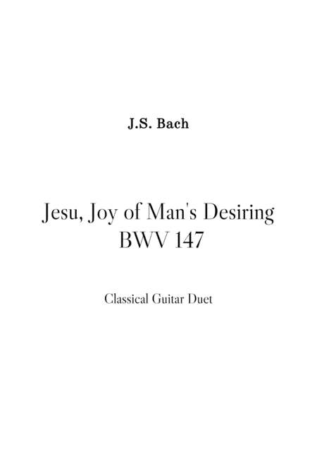 Jesu, Joy of Man's Desiring - BWV 147 (arr. Stenio Caixeta)