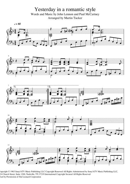 Yesterday (arr. Martin Tucker)
