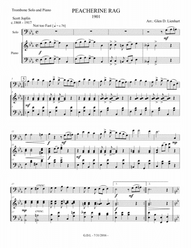 Peacherine Rag (arr. Glen D. Lienhart)