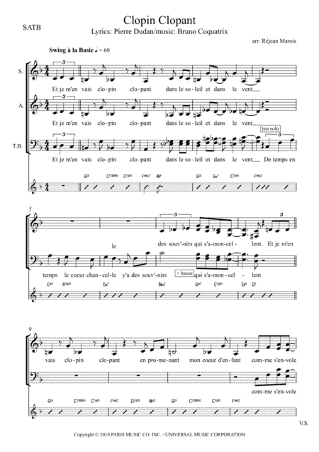 Clopin Clopant (arr. Réjean Marois)