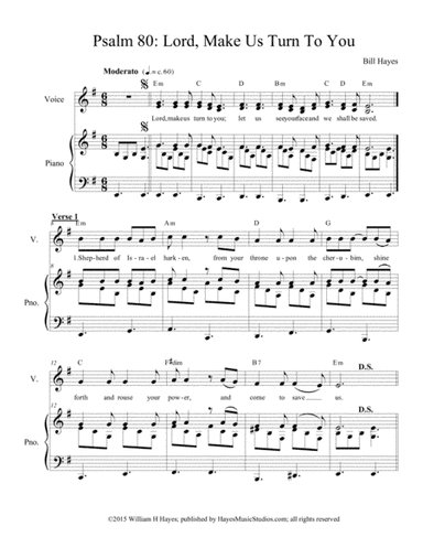 Psalm 80:  Lord, Make Us Turn To You (piano/vocal)