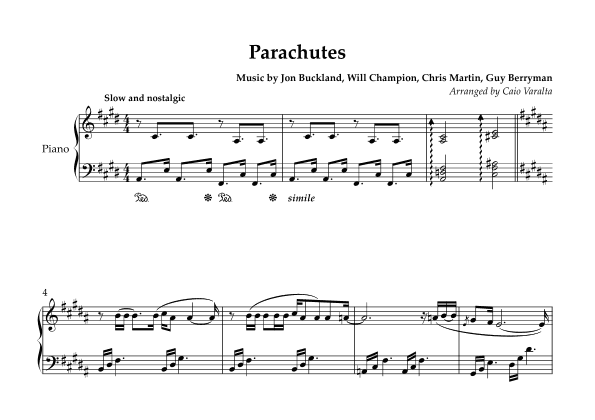 Parachutes (arr. Caio Varalta)