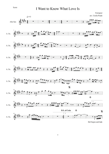 I Want To Know What Love Is (arr. Betsuel Uesile Prado)