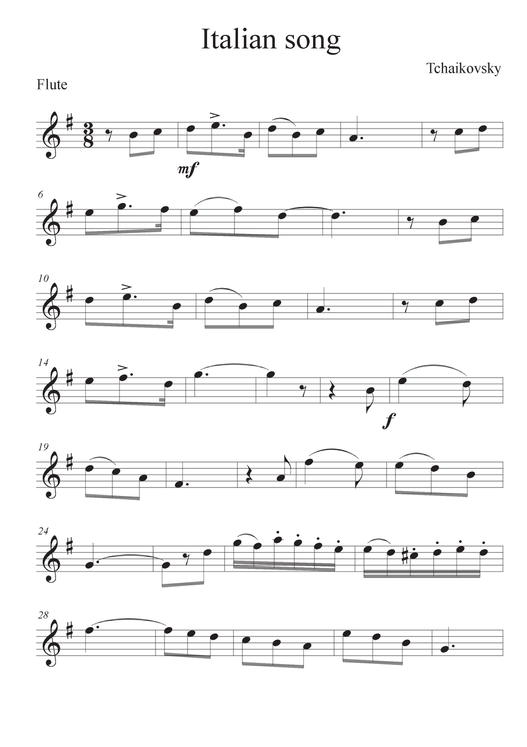 Italian song (arr. Avgusta Udartseva)