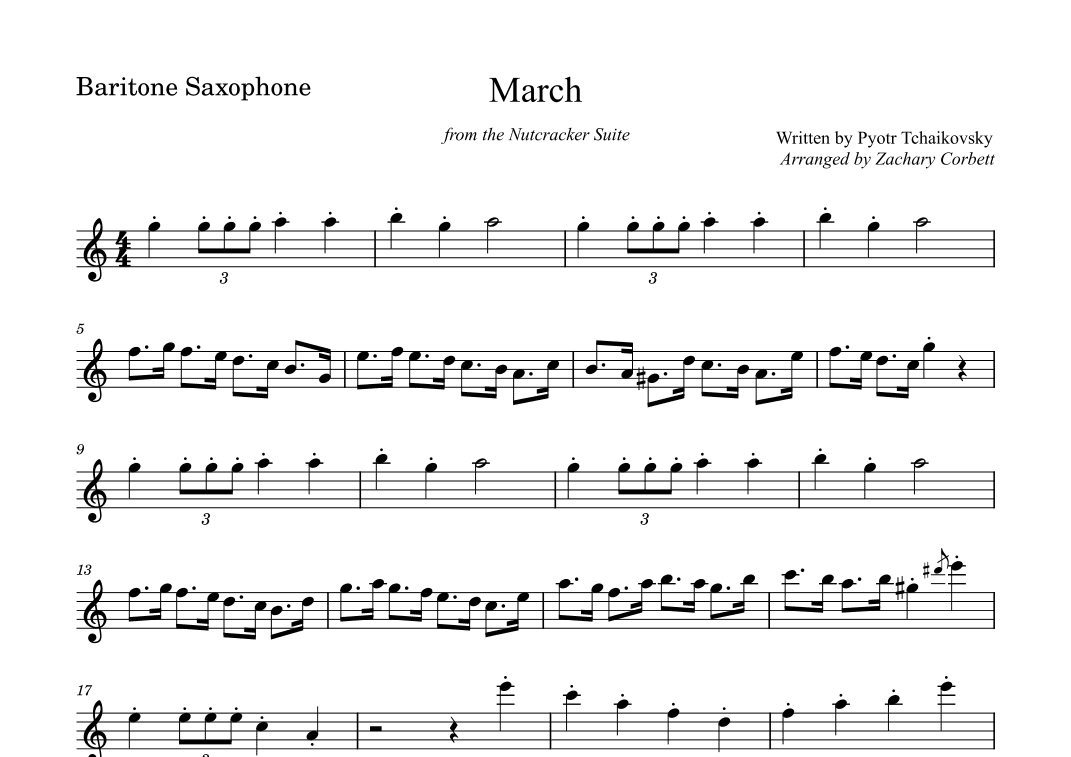 March from the Nutcracker Suite (arr. Zachary Corbett)