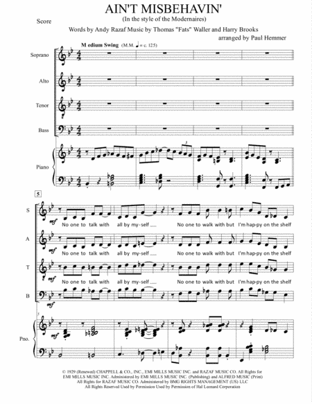 Ain't Misbehavin' (arr. Paul Hemmer)