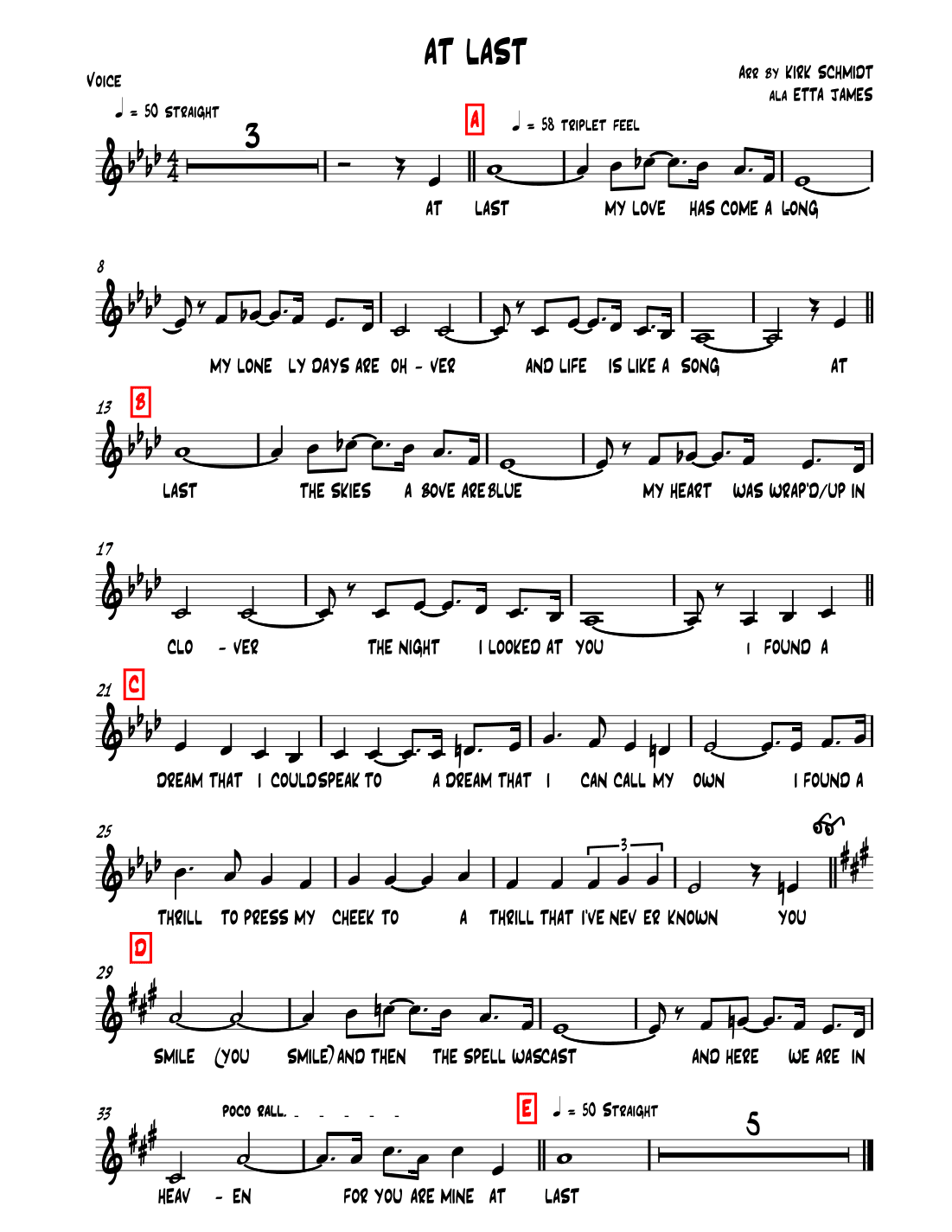 At Last (arr. Kirk Schmidt)