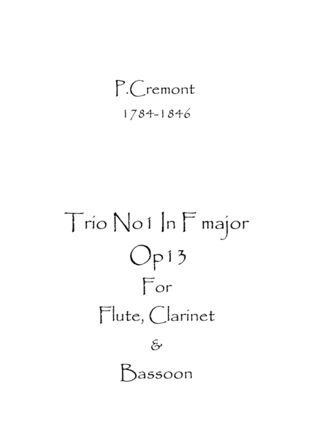 Trio No.1 in F major (arr. Spence Bundy)