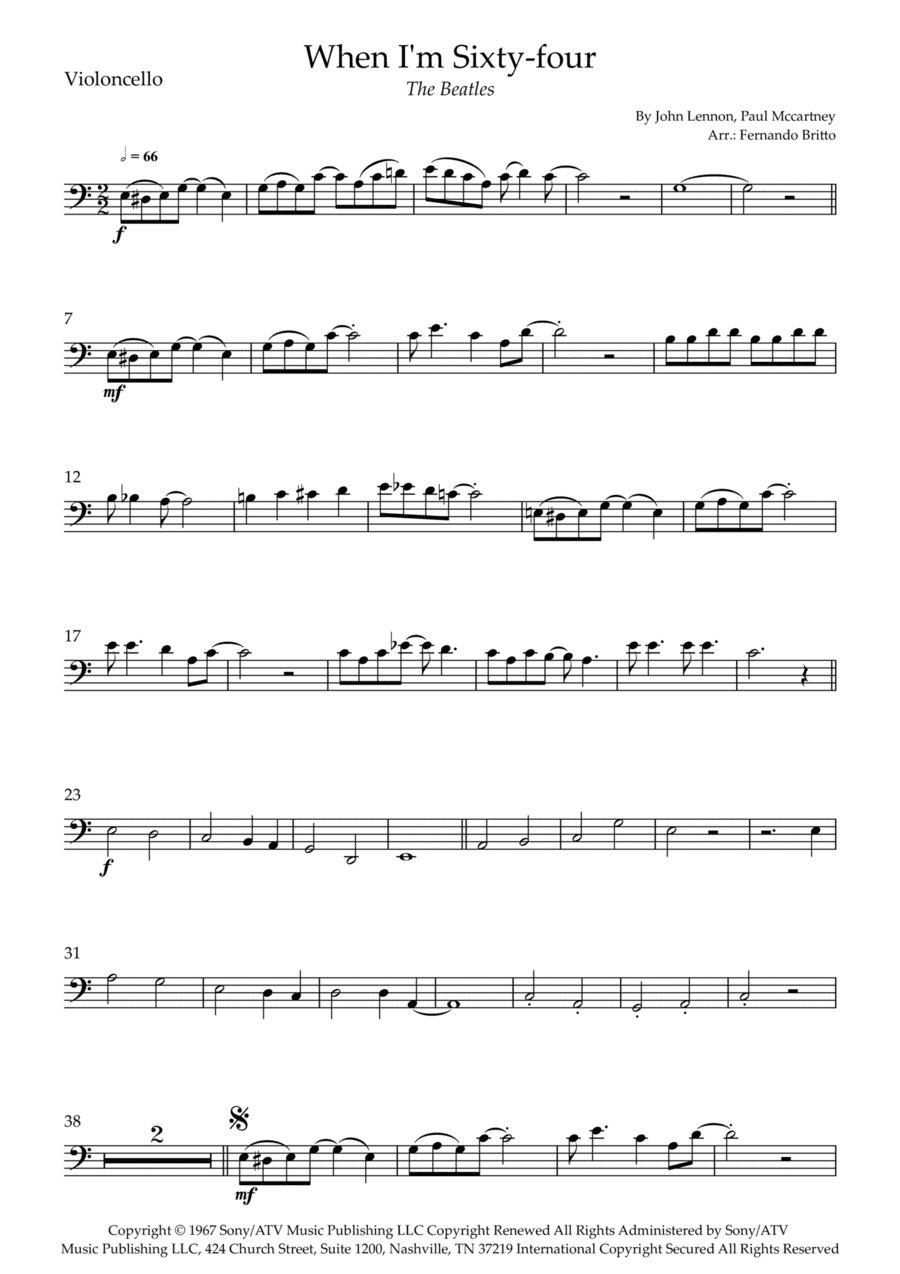 When I'm Sixty-four (arr. Fernando Britto)