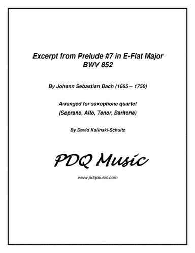 Excerpt from Prelude #7 (arr. David Kolinski-Schultz)