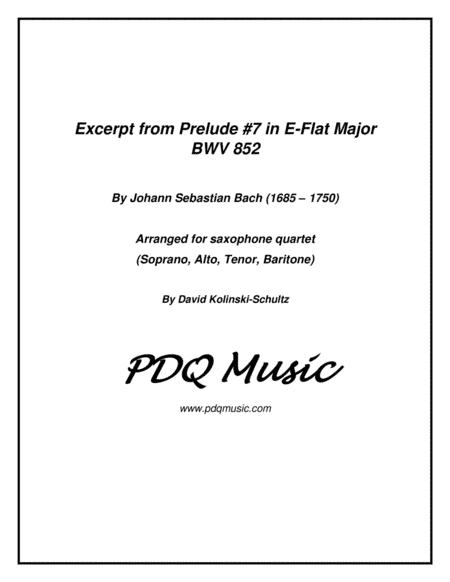 Excerpt from Prelude #7 (arr. David Kolinski-Schultz)