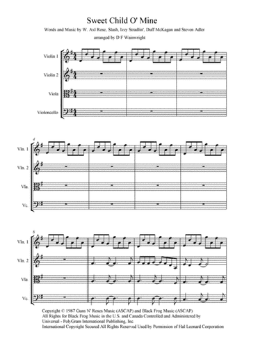 Sweet Child O' Mine (arr. D F Wainwright)