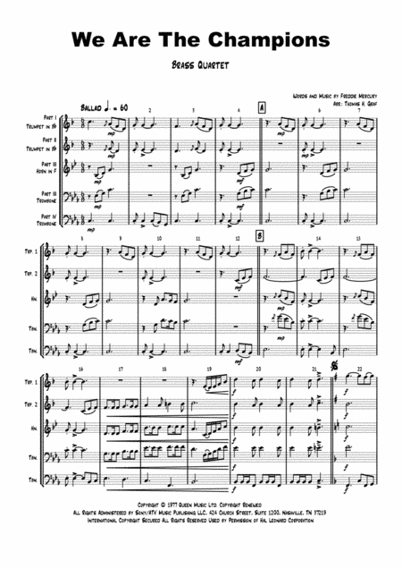 We Are The Champions (arr. Thomas H. Graf)