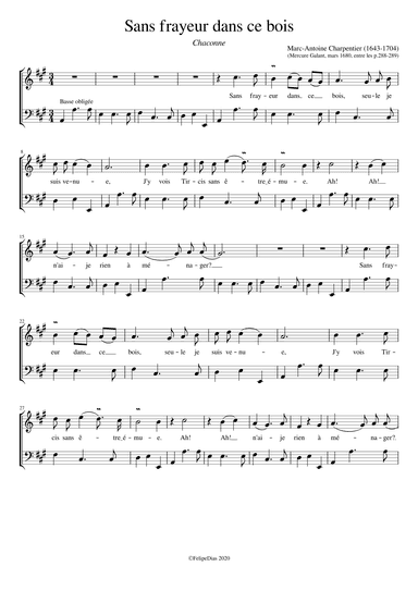 Sans frayeur dans ce bois (arr. Early Music Scores)