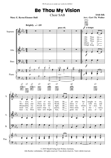 Be Thou My Vision (arr. Gert Th. Walter)