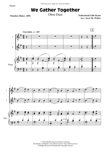 We Gather Together (arr. Gert Th. Walter)